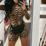 Jumpsuits Sleeveless High Neck Long Sleeve Zipper Womens Autumn Short Jumpsuit Streetwear Playsuit Fashion Female