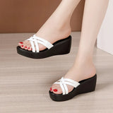 Heel Slope Sandals Slippers Women's Summer 2023 New Thick-Soled Waterproof Platform Fashionable And Fashionable To Wear 4143 Large