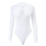 Zingj Cheongsam Onesie Ins Autumn Hot Style Women's Sexy Chest Hollow Long Sleeve Bottom Slim Top Female- Outfit