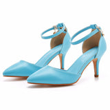 Cm Large-Size Sandals Fine-Heeled Pointed Sandals White Pointed Shoes Women's High Heels Wedding