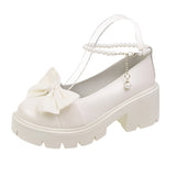 Jane Shoes Women 2025 Spring And Autumn New Flat Single Shoes Women's Summer Soft-Soled Grandmother Shoes Bow Small Leather