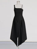 French Temperament Sling Long Dress 2025 Summer New Bumpy Color Splicing Long High-Sense Dress Dress
