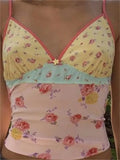 Retro Women Floral Print V-neck Tank Crop Tops Party Clubwear Sleeveless Strap Slim Fit Camis Summer Mini Vests 2025 211-1-Outfit