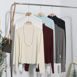 Half High-Necked Bottomed Shirt Women's Autumn And Winter New Bow Embroidery Inside The Top Of The Jacket T-Shirt