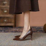 Zingj And Autumn New Comfortable Feeling High-Heeled Shoes Fine Heel Pointed Temperament Small Design Work Shoes Shallow Mouth Single Shoes Women-Outfit