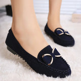 Zingj Bean Shoes Women Flat Shoes Casual Singles Shoes Bow Women Shoes Driving Plus Size Work Shoes- Outfit