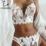 Sexy French Lace Embroidery Brassiere Lingerie Set Women's Underwear Set Push Up thin Bralette Deep V Bra and Panty