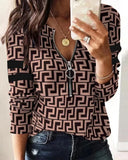 Independent Station Fashion Printed Zipper Long-Sleeved New Casual
