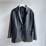 2021 New Women PU Jackets Fashion Female Streetwear Coat + Leather Skirt Office Lady A-line Short