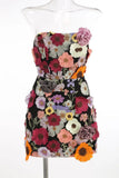 High-End Women's New Sexy Body Trim Corset Dress Flower Decoration A Skirt Banquet Evening Dress