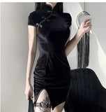 New Slim High-Waisted Cheongsam Dress Improved Summer Skirt Vintage Skirt Women's
