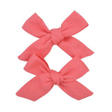 Solid Cotton Hiar Bows With Clip For Baby Girls Boutique Handmade Hair Clip Hairgrip Barrettes Hair Acesssories