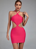 Bandage Dress Pink Bodycon Dress Evening Party Elegant Sexy Bow Embellished Birthday Club Outfit 2022 Summer