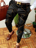 Summer Casual Long Pant Streetwear 2021 Spring Fashion Plaid Printed Pencil Pants For Mens Vintage Mid Waist Button