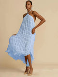Halter Neck Ruched Midi Dress-Outfit