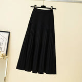 Zingj And Winter New High Waist Show Thin A-Word Pleated Skirt Big Umbrella Skirt Long Plus Thick Wool Knitting Skirt Woman-Outfit