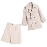 Faux Wool Jacket And Skirt Set Korean Coat Female Za Women Manteau Womens Autumn Basic Fashion Femme Thick Cape
