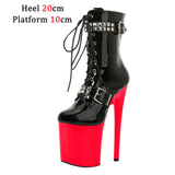 Custom Colors 8 Inch High Heel Platform Pole Dancing Ankle Boots Women Shoes Sexy High 17 20 CM Nightclub Zipper Lace-up