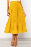 Dots Floral Print Pleated Midi Skirt Women Elastic High Waist Side Pockets Skirts Summer 2019 Elegant Female