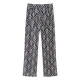 2023 Women Pants Sets Black Print High Waist Pants For Women Straight Leg Woman Trousers Streetwear Casual Summer