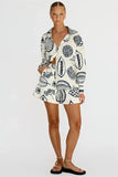 Zingj Early Autumn Casual Senior Fruit Print Shorts Cardigan