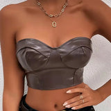 Zingj Batch Of New Solid Color Bright Face Skin Wrapped Chest Short Crop Women's Small Vest