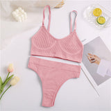 Seamless Bra Set Women Underwear Sexy Crop Top Suit Bralette Female Lingerie Basic Stretchy Ribbed Tank Tops