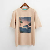 Korean Harajuku Vintage Printed Short Sleeve T Shirt Women Summer Casual Loose Tee Shirt Femme Streetwear