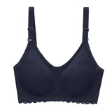 Sexy Latex Seamless Bra Women Push Up Underwear Gathers Shock-Proof Pad Female Intimate Fashion Soft Plus Size