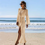 Knitted Beach Dress Beach Cover up Crochet Tunic Beach Pareo Beach Praia Cover Salida de Playa Beachwear Cover