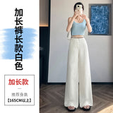 Silk Linen Suit Pants Women Summer Thin Narrow Version Of Ice Silk Cotton Broad Leg Mop