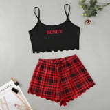 Printed Girls' Short-Sleeved Shorts Sexy Pajamas Girls' Cartoon Leisure PJ Leisure Home