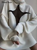 Sexy Mesh Vacation Loose Knitted Pullover