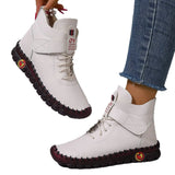 Women's Shoes Plus Velvet Warm High-Cotton Shoes Winter Hand-Sewn Mother Shoes Soft Bottom Flat
