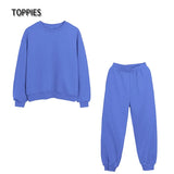 2021 Autumn Winter women Tracksuit Two Set Fleece Sweatshirts Crew Neck Hooded Sweatshirts Fleece warm pants