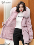 2022 New Cotton Thicken Warm Autumn Winter Jacket Coat Women Casual Long Parka Winter Clothes Fur Lining Hooded