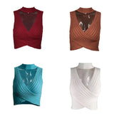 Women's Summer Ins Hanging Neck Hot Babes Knitted Blouse Outside Wearing Ladies Small Sling