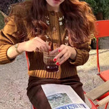 Version Round Neck Sweater Sweater Female College Style Autumn And Winter New Gentle Series Cardigan Outer Cover