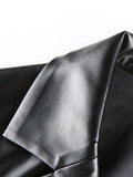 PU Leather Casual Blazer Jacket- Outfit