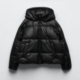 New Women's Solid Color Versatile Warm Imitation Leather Short Cotton Jacket Jacket 3046225