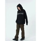 Skeleton Print Fuzzy Graphic Hoddie- Outfit