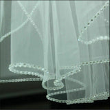 New 1T white/ivory Wedding Veils Elbow Length Rhinestone Edge Bridal Veil With
