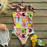 Piece Swimsuit 2021 New Cute Swimwear Women Bow Swimwear Hollow Out Bathing Suit Back crisscross Monokini