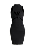Zingj 2024 New Hollow Out Kink Design Sense Slim Show Thin Knitting Sleeveless Vest Skirt Female Sense
