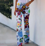 Zingj Plus Size Women's 2024 Ebay Large Size Women's Casual Pants Digital Print Pattern Pants-Outfit