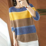 Women knitted Short sleeve 2021 Thin Sweater Female Hollow Out Turtleneck Pullover Ladies knit Cotton Loose