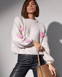Zingj New Loose Sweet Stereo Strawberry Decal Thick Needle Show Thin Sweater Female Hot Selling