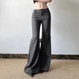 Zingj Wind Pure Color Low Waist Micro La Suit Pants Hot Girl Temperament Commuting Simple And Versatile Show Thin Floor