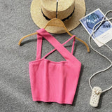 Zingj Version Of Solid Color Versatile Sling Vest Female Inside To Wear 2023 Summer New High Waist Crop Candy Color Small
