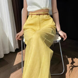 Silk Linen Suit Pants Women Summer Thin Narrow Version Of Ice Silk Cotton Broad Leg Mop